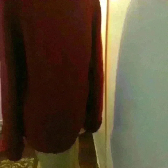 American Eagle v neck trendy cotton style casual burgundy long sleeve sweater XL - Picture 3 of 5